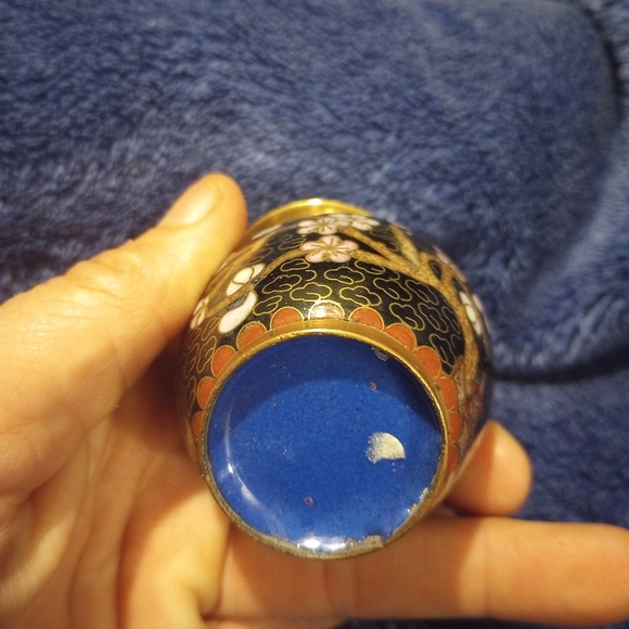 🌠 Vintage Cloisonne Jar, Small, EUC - Picture 6 of 7